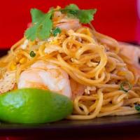 Serendipity (#207) · Seafood garlic noodles. Garlic noodle, shrimp, calamari, fish ball, egg, sprout & cilantro.