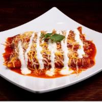 *Enchiladas · Your choice of cheese, chicken or bee enchiladas dressed with red (mild) or green (mild) sau...