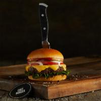 Chef'S Cheeseburger · Black Angus ground beef burger on a brioche bun topped with cheddar, lettuce, tomatoes, whit...