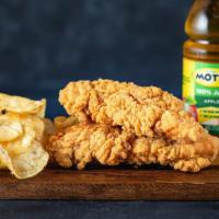 Kids Chicken Tenders · All Kids meals are served with a bag of chips and an Apple juice.