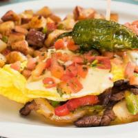 Ultimate Steak · Perkos Cafe favorite: Tender steak, bell peppers and onions topped with pepper jack cheese, ...