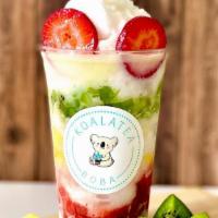 Froyo Freeze · Yogurt slush with strawberry, mango & kiwi bits.