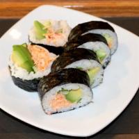 California Roll · Cooked. Crabmeat, cucumber, and avocado.
