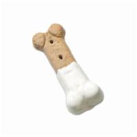 White Chocolate Covered Dog Bones · Dog bones covered in white chocolate.  Pack of four large bones.
P.S. dogs CAN have them!