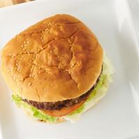 Hamburger (1/4 Pound) · Grilled hamburger sesame seed bun, 1/4 beef juicy patty, homemade 1000 dressing, diced onion...