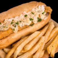 Fish Po'Boy · Served on a hoagie roll 
Traditional Style: Skip's sauce, lettuce, tomatoes, tartar, pickles...