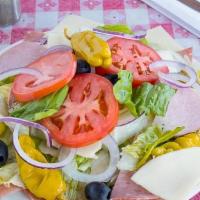 Antipasto Salad · Crisp iceberg and romaine, tomato, olive, pepperoncini, salami, mortadella, and house-made I...