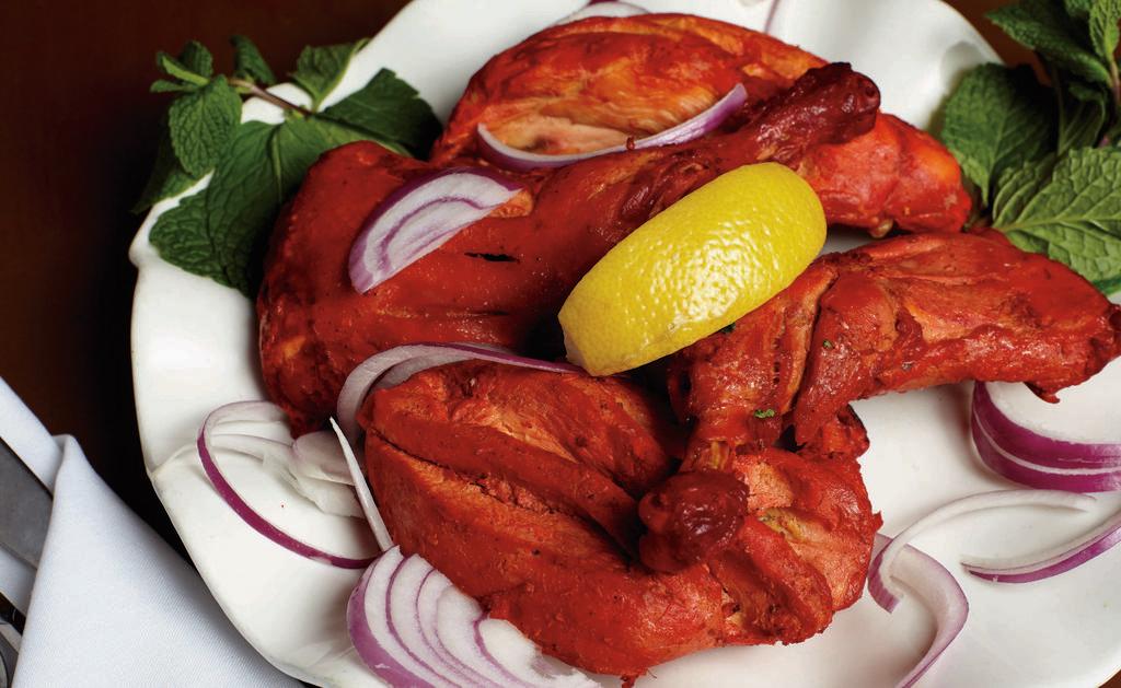 Tandoori Chicken · (Bone-in) chicken pieces marinated and cooked in clay oven.