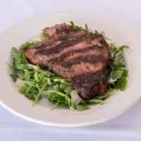 Hangar Steak With Arugula & Parmesan · Creekstone farms 7 oz. grass fed hangar steak with arugula and parmesan.