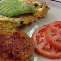 Patty'S Omelette · Avocado, bacon, tomato, mushroom, & cheddar cheese.