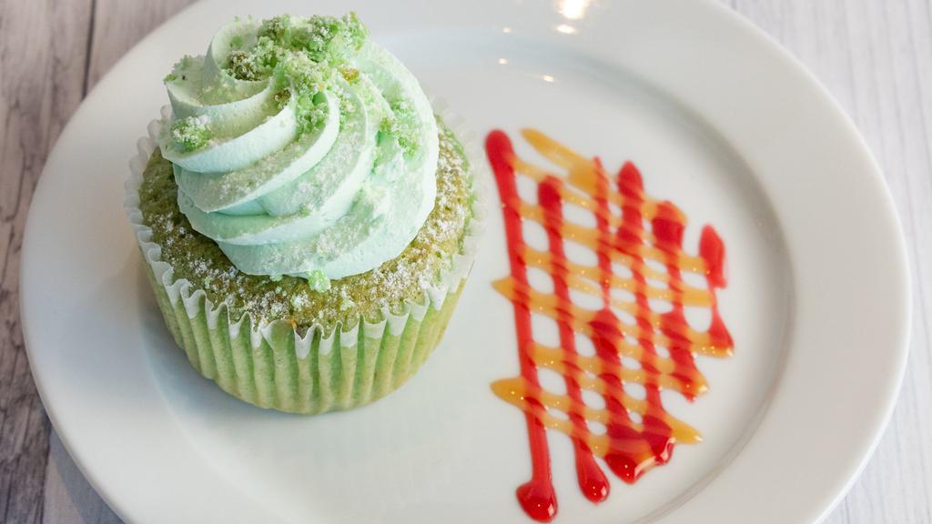 Pistachio · White Cake, Pistachio with pistachio buttercream frosting and color