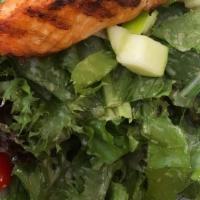 Our Favorite House Salad · Mixed baby greens, Romaine lettuce tossed with roasted pimento, green olive, fresh tomato, f...