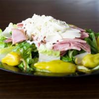 Antipasto · Blend of fresh lettuce with a large portion of Cotto salami, mortadella, ham, dry salami, an...