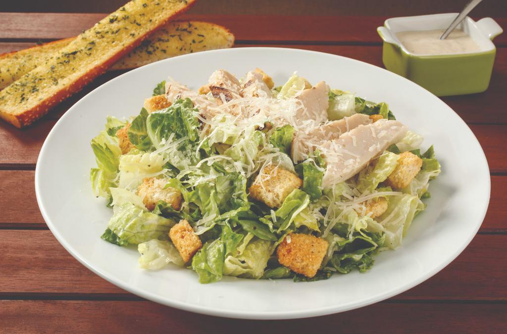 Caesar Salad · Romaine lettuce and herb croutons with caesar dressing.