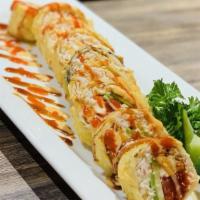 Rattle Snake Roll  · Spicy. in:Jalapene , cream cheese, crab meat, spicy tuna, wrap with tortilla, deep fried.
ou...