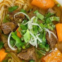 Pho Bo Kho Beef Stew · Vietnamese Beef stew with slow cooked beef and tendon served with noodles in stew broth