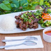  Com Xao Sa Ot (Lemongrass) · Choice of chicken, beef, or shrimp stir-fried with chili & lemon grass served with steamed r...