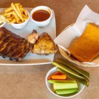 Chicken & Ribs Combination · Light or dark meat chicken with choice of ribs.