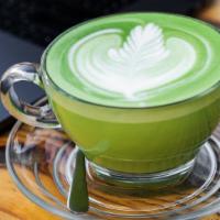 Matcha Green Tea Latte · Green matcha tea powder mixed with your choice
of milk.