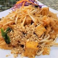 Pad Thai · Thailand’s most popular noodle dish made with rice noodles, bean sprouts, eggs, green onions...