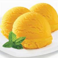 Mango Ice Cream · Homemade creamy mango ice cream.