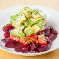 Beet Salad · Purple beets, tomato, avocado, lime & cilantro