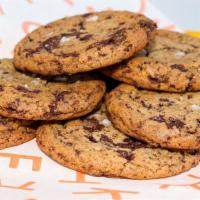 Tahini Chocolate Chip Cookies · The perfect salted chocolate chip cookie, with a little tahini in it for a hint of sesame fl...