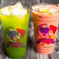 Aguas Frescas · Flavors: strawberry, mixed fruits, horchata, pecans pineapple, cucumber, watermelon, lime wi...