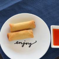 Veggie Spring Rolls (2 Pcs.) · Crispy spring rolls with mixed vegetable filling. (Includes 2)