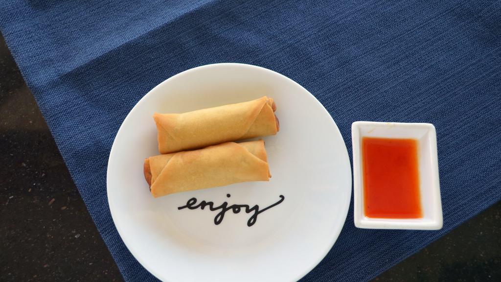 Veggie Spring Rolls (2 Pcs.) · Crispy spring rolls with mixed vegetable filling. (Includes 2)