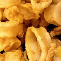 Calamari Fritti · Served with our house made cocktail sauce.