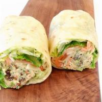 Chicken Salad Wrap · Chicken Salad, Provolone Cheese, Lettuce, Tomato and Mayo Wrapped in a Lavash with the Choic...