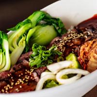 El Koreano · (GF, RV) Choice of base. Grilled certified angus steak, baby bok choy, cucumber, gochujang, ...