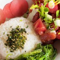 Vip Poke · (GF) Choice of base. Ahi tuna, cucumber, scallions, wakame salad, roasted sesame, furikake, ...