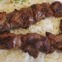 Beef Kabob · One skewer of top sirloin with onion & bell pepper and house sauce.