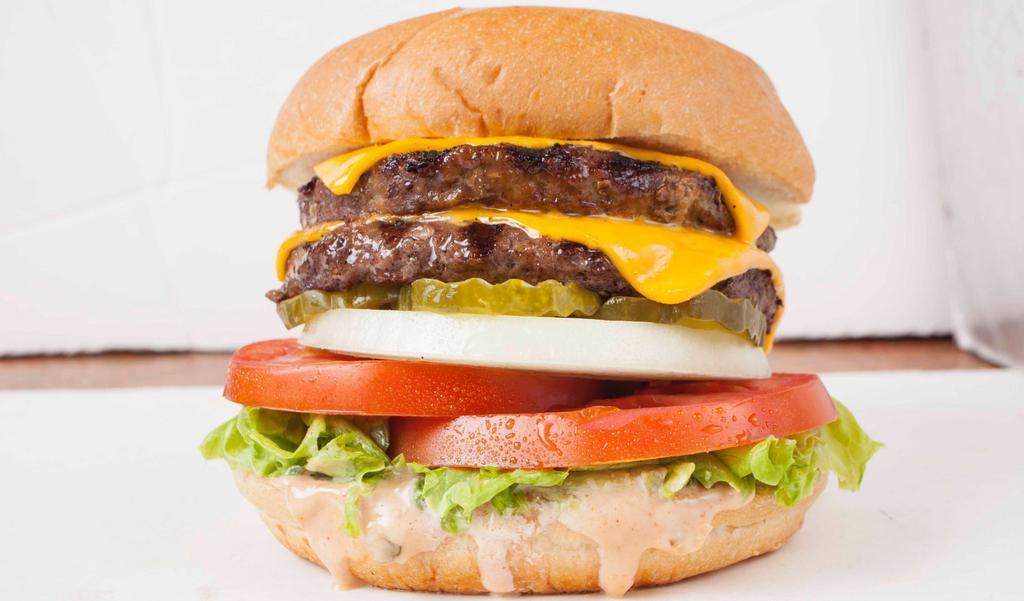 Angus Burgers · Served with lettuce, tomato, onion, pickle and mayo.