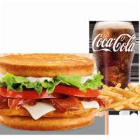Large Sourdough Grilled Chicken Club Combo · Includes large French Fries and your choice of large drink.