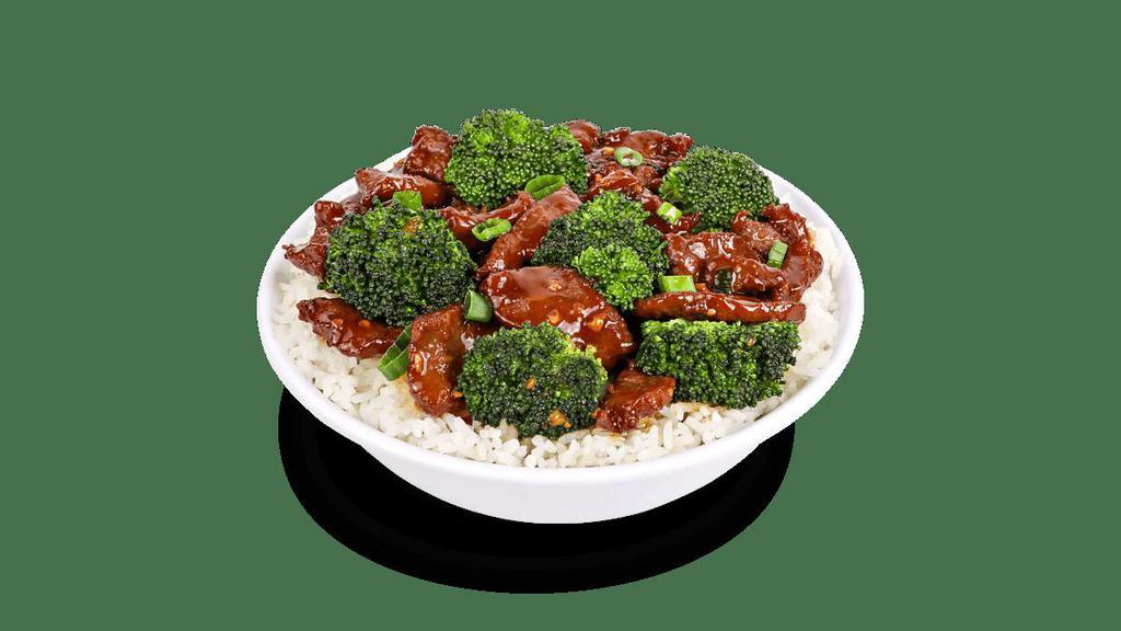 Gf Beef & Broccoli · Grass-fed, wok-seared steak, garlic, ginger, scallions and broccoli. Tossed in a rich and sweet soy sauce..