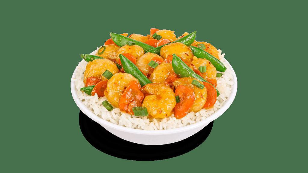Gf Pei Wei Original Shrimp · Fresh-cooked, crispy shrimp, garlic, chili paste, carrots, snap peas and scallions. Tossed in a sweet and spicy chili vinegar sauce.. [Somewhat spicy]