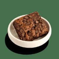 Fudge Brownie · Rich, chewy fudge brownie. Topped with chocolate chips..