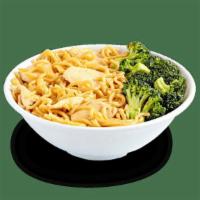 Kid'S Chicken Lo Mein · Steamed white meat chicken, wok-tossed in a savory soy glaze and served over egg noodles wit...