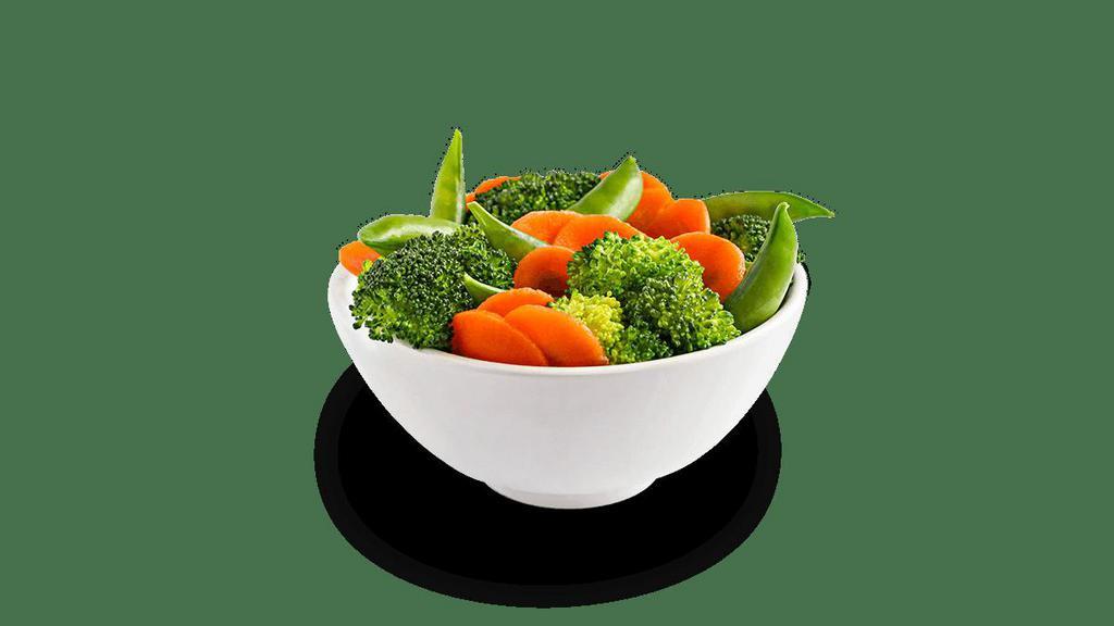 Side Of Steamed Vegetables · Snap Peas, Carrots and Broccoli.