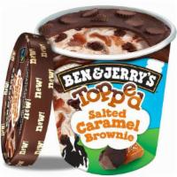 Ben & Jerry'S Topped Salted Caramel Brownie (1 Pint) · Ben & Jerry's Vanilla ice cream with salted caramel swirls & fudge brownies topped with cara...