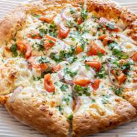 Pesto Supreme · Vegetarian pizzas. Mozzarella cheese, pesto sauce, artichoke heart, fresh garlic, tomato, an...
