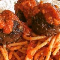 Italian Spaghetti & Meatballs · Vegan. Vegan meatballs served with homemade pomodoro sauce and spaghetti.