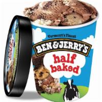 Ben & Jerry'S Half Baked · 16 oz Non-GMO Ben & Jerry's Chocolate & Vanilla Ice Creams with Gobs of Chocolate Chip Cooki...
