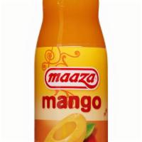 Maaza Mango Juice · Indian-imported mango juice, in 11oz glass bottle