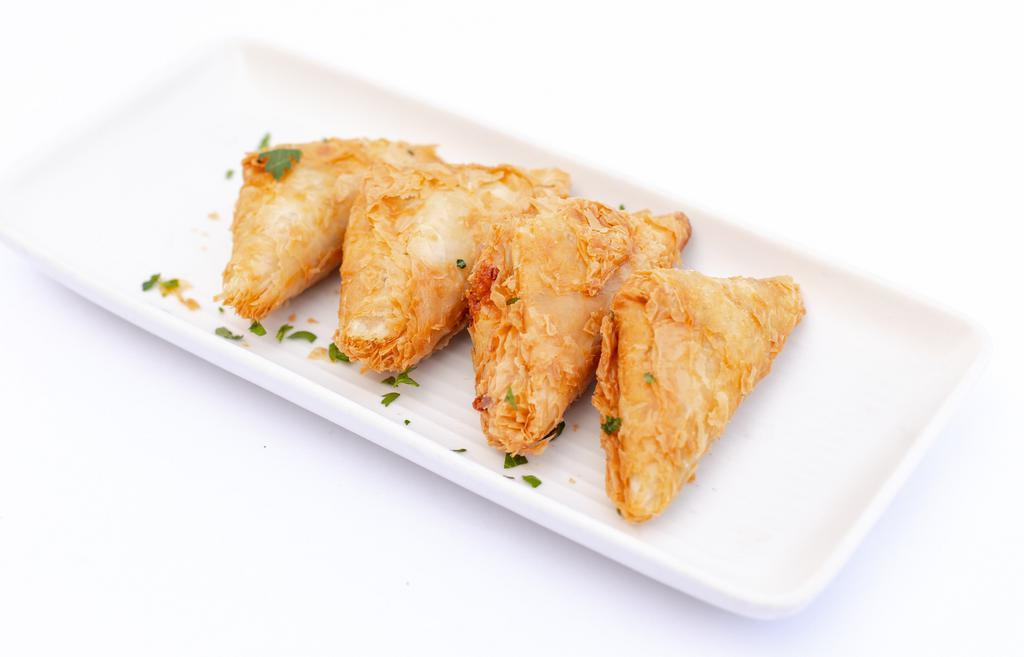 Burak 4 Pc · Fried cheese filled pastries, made of thin flaky dough.