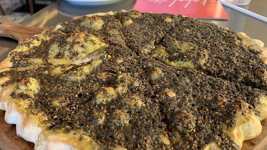 Za'Atar Manqousheh · Mediterranean Dried Thyme, mixed with Sesame Seeds and Olive Oil