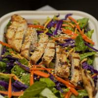 Chinese Chicken Salad · Chinese noodles, chicken, lettuce, green onions, cilantro, red cabbage, carrots, sesame seed...